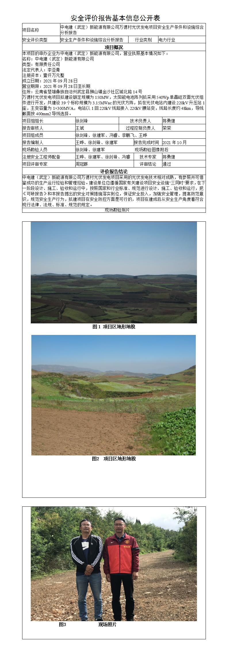 安全評(píng)價(jià)報(bào)告基本信息公開表-萬德村光伏發(fā)電項(xiàng)目安全綜合分析報(bào)告